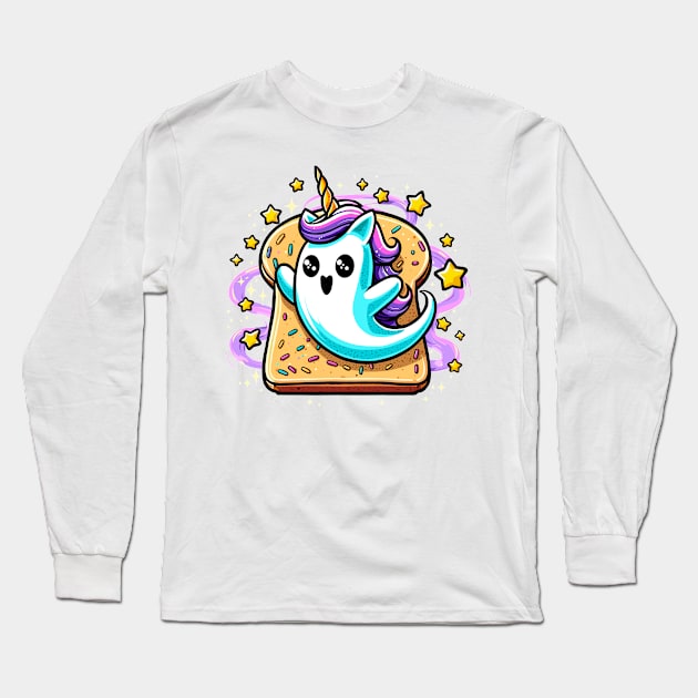 Unicorn Ghost On Toast Long Sleeve T-Shirt by Ghost on Toast